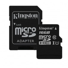 Kingston microSDHC 16GB Canvas Select Class 10 UHS-I U1 + SD-адаптер (SDCS/16GB) 