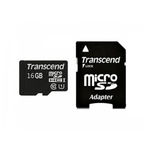 Transcend MicroSDHC 16GB Class 10 + SD-adapter (TS16GUSDHC10) 